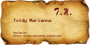 Toldy Marianna névjegykártya